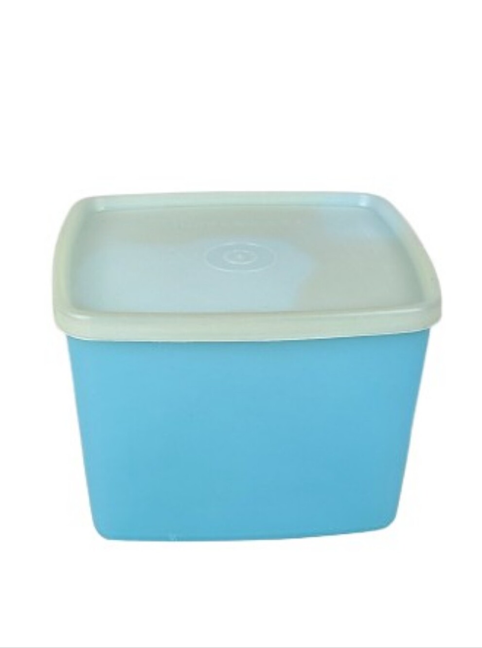Tupperware Blue Square Freezer Container with Lid - 30 oz